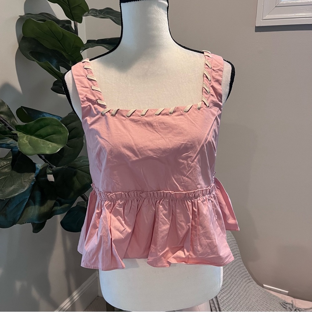NWT ANTHROPOLOGIE Pink Sleeveless Babydoll Top